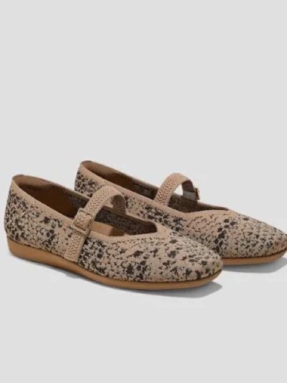 VIVAIA Lightweight Square-Toe Mary Janes Margot Walker Mary Jane Snakeskin